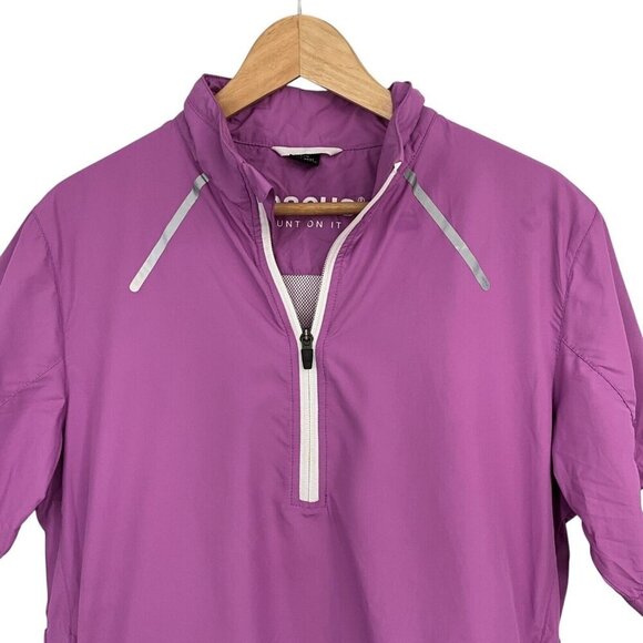 Abacus Outdoor Women's Packable Jacket Fuchsia Pink Size L Short Sleeve Hood - Picture 2 of 11